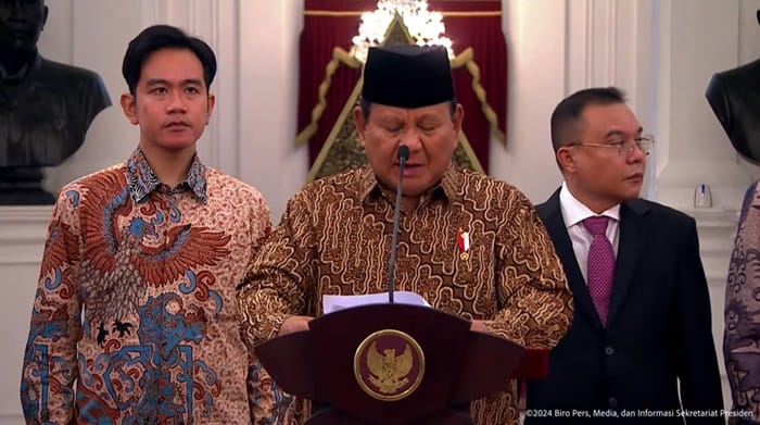 Prabowo Subianto mengungkap lima hal yang membuat kebocoran anggaran negara. Foto: Setneg